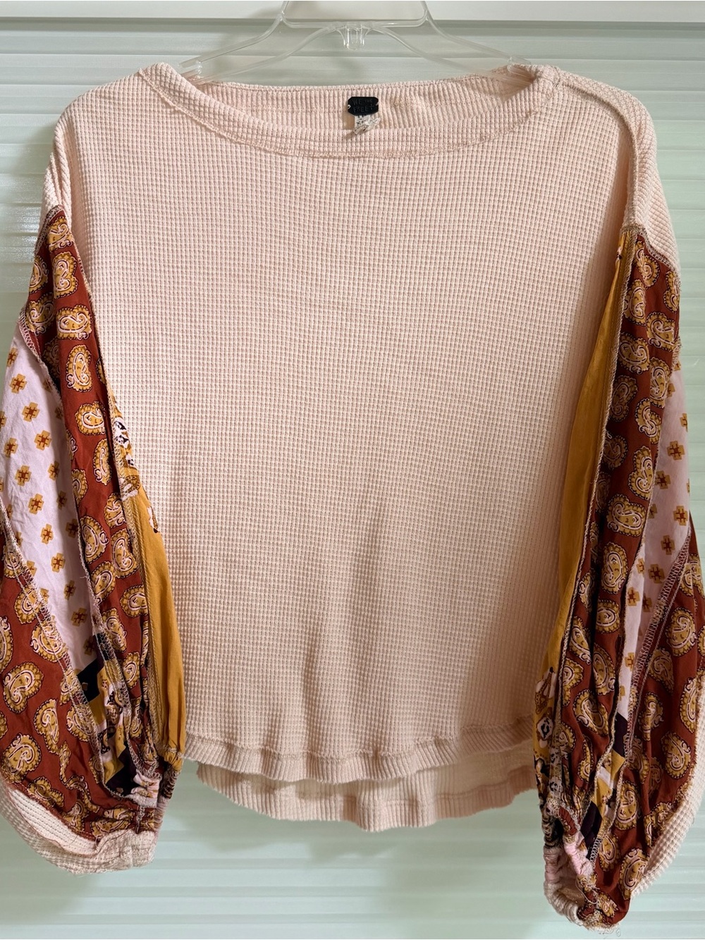 We The Free Blossom Thermal Top with Patterned Balloon Sleeves